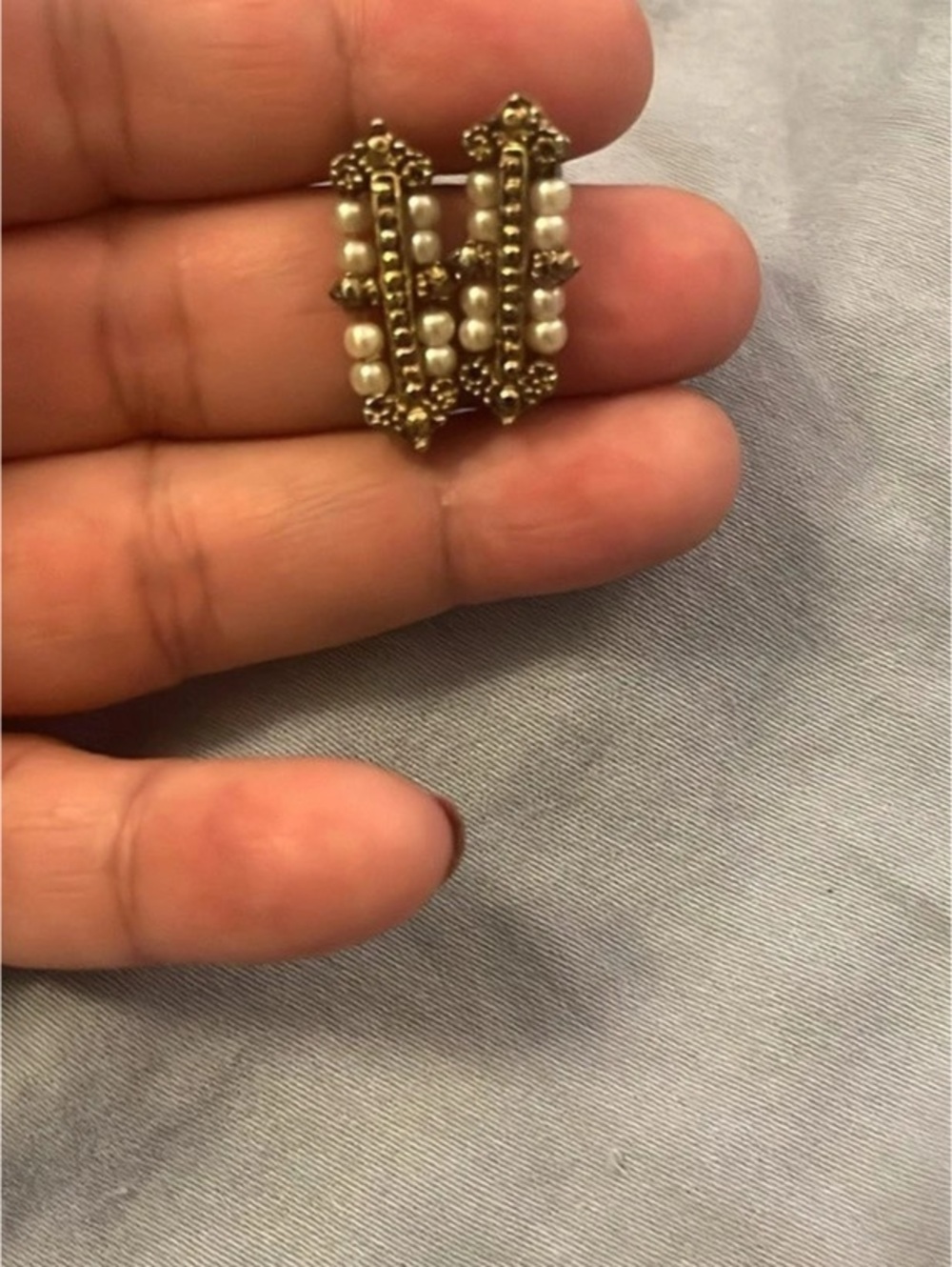 Gold Beaded Statement Earrings
